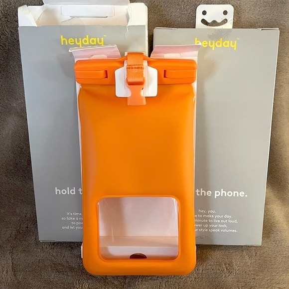 heyday Waterproof Tech Pouch Orange Fits Up to 6.7 in Smartphones New Set of 2 - Picture 4 of 5